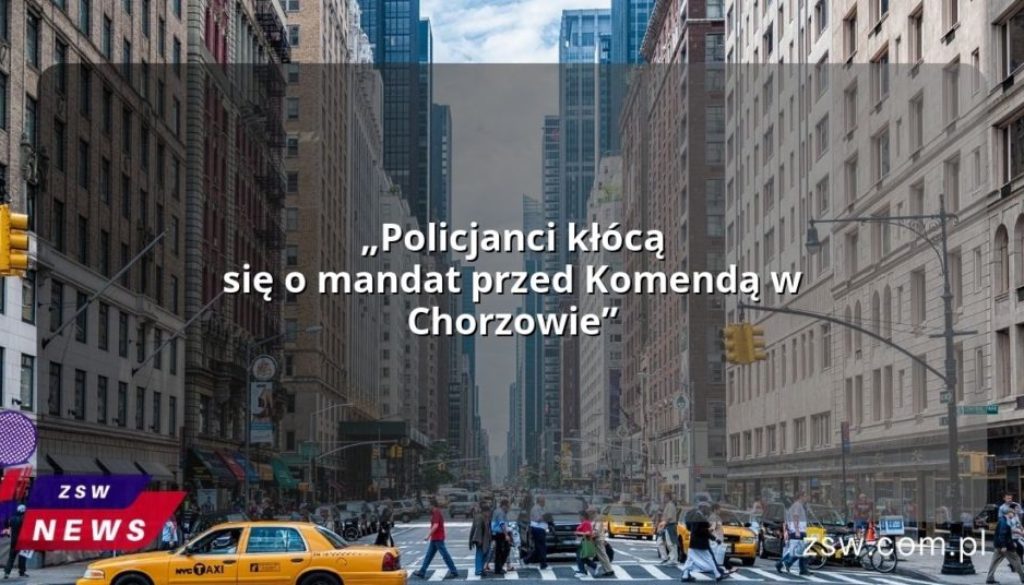 „Policjanci kłócą się o mandat przed Komendą w Chorzowie”