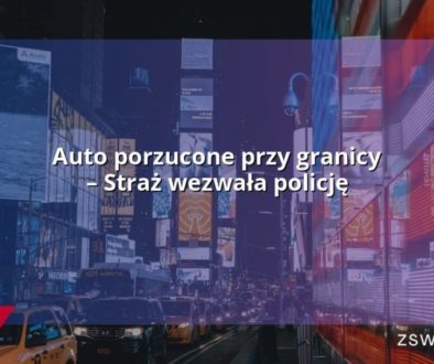 Auto porzucone przy granicy – Straż wezwała policję