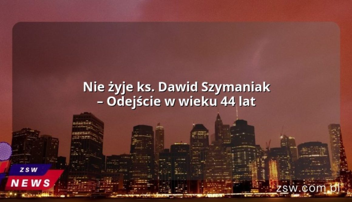 Nie żyje ks. Dawid Szymaniak – Odejście w wieku 44 lat