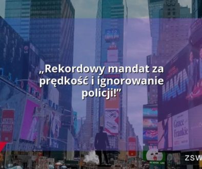 „Rekordowy mandat za prędkość i ignorowanie policji!”