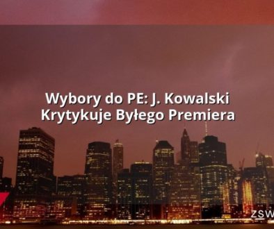 Wybory do PE: J. Kowalski Krytykuje Byłego Premiera